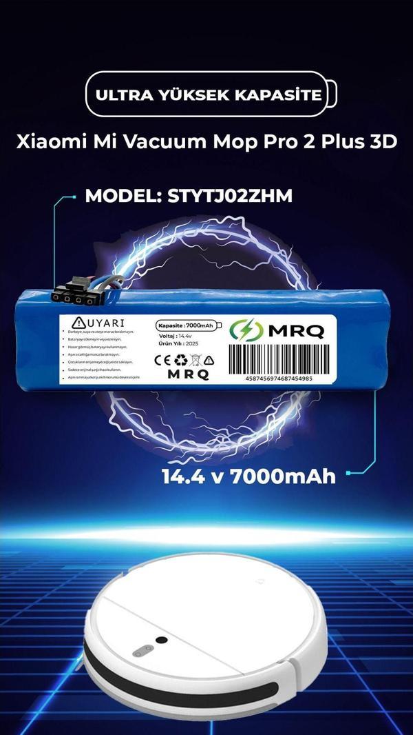 Mrq Xiaomi Mi Vacuum Mop Pro 2 Plus 3D Robot Süpürge Bataryası (Ultra Yüksek Kapasite) 7000Mah Batarya - Image 1