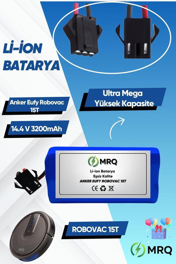 Mrq Eufy Robovac 15T Robot Süpürge Bataryası (Ultra Mega Yüksek Kapasite) 3200Mah Batarya - Image 1
