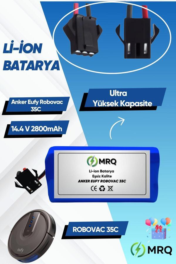 Mrq Eufy Robovac 35C Robot Süpürge Bataryası (Ultra Yüksek Kapasite) 2800Mah Batarya - Image 1