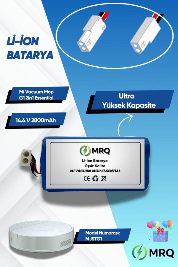 Mrq Xiaomi Mi Vacuum Mop G1 2İn1 Essential Robot Süpürge Bataryası (Ultra Yüksek Kapasite) 2800Mah Pil - Image 1