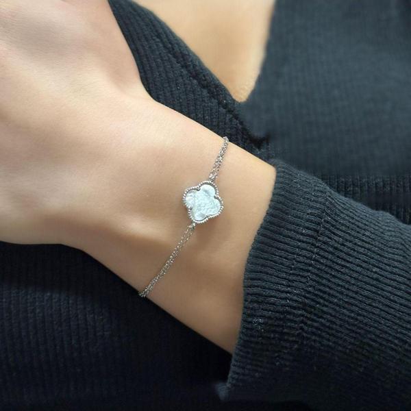 925 Ayar Gümüş Sedef Taşlı Van Cleef Bileklik - Image 1