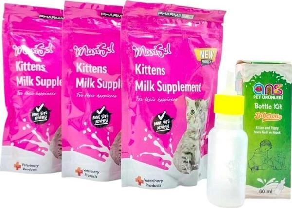 3 Adet Kedi Süt Tozu +60 Ml Biberon - Image 1