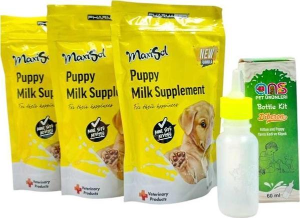 3 Adet Köpek Süt Tozu 200 Ml (Yeni Formül) +60 Ml Biberon - Image 1