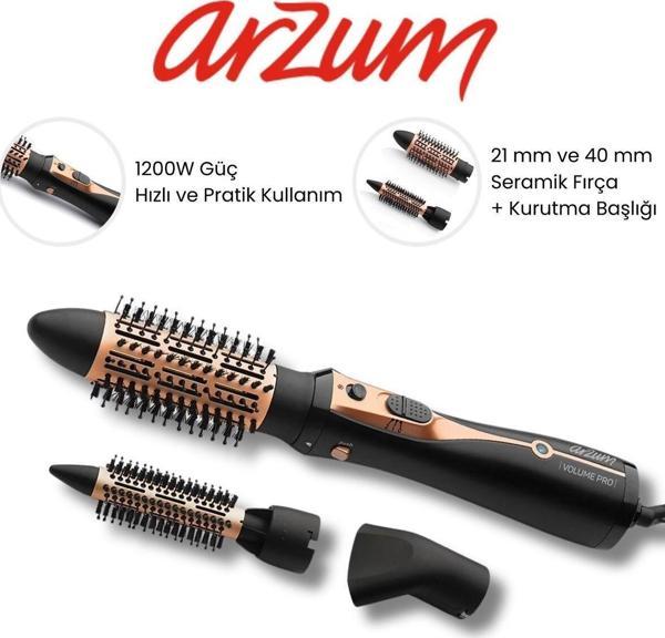 Arzum AR5063 Volume Pro Hava Üflemeli Saç Düzleştiricisi - Siyah - Image 1