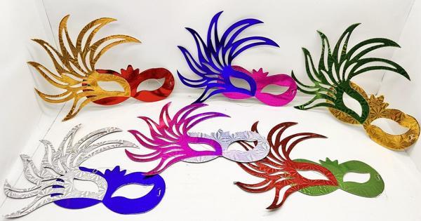 Rengarenk Kağıt Parti Balo Maskesi 6 Adet - Image 1