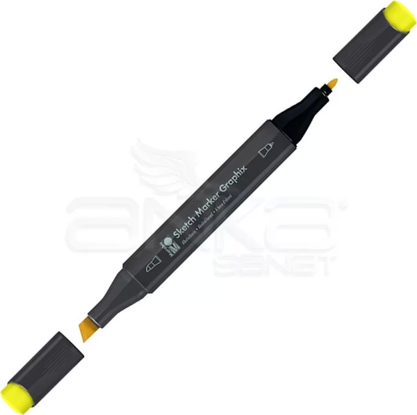 Marabu Graphix Sketch Marker Çift Uçlu Kalem 919 Primary Yellow - Image 1