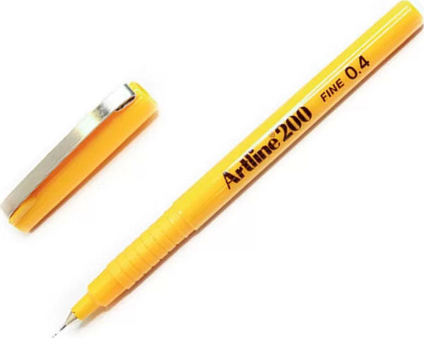 ARTLİNE EK-200CC FİNELİNER KEÇE UÇLU KALEM 0.4mm KROMATİK SARI - Image 1