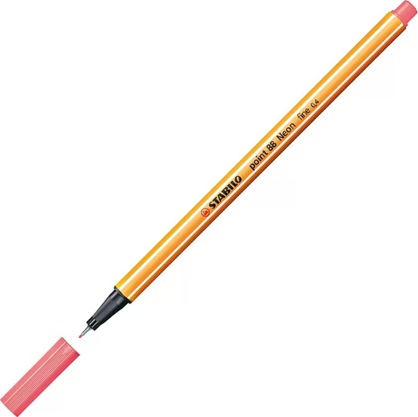 STABİLO 88 POİNT FİNELİNER KEÇE UÇLU KALEM 0.4mm 040 FLORESAN KIRMIZI - Image 1