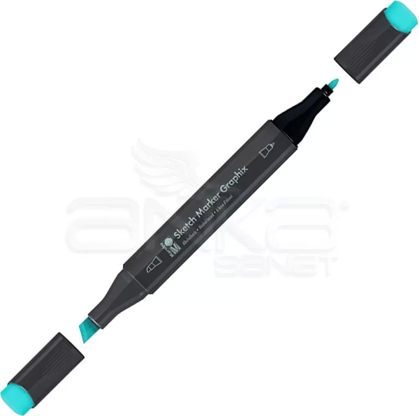 Marabu Graphix Sketch Marker Çift Uçlu Kalem 956 Primary Cyan - Image 1