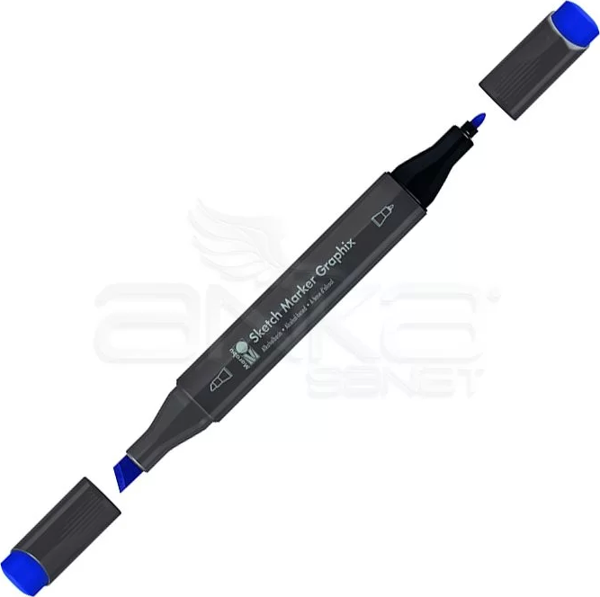 Marabu Graphix Sketch Marker Çift Uçlu Kalem 958 Ultramarine Blue - Image 1