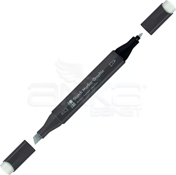 Marabu Graphix Sketch Marker Çift Uçlu Kalem 985 Cool Grey Light - Image 1