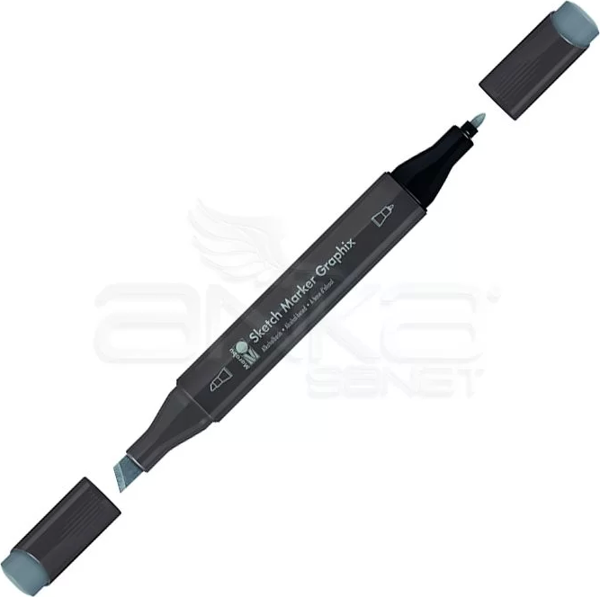 Marabu Graphix Sketch Marker Çift Uçlu Kalem 986 Cool Grey Deep - Image 1