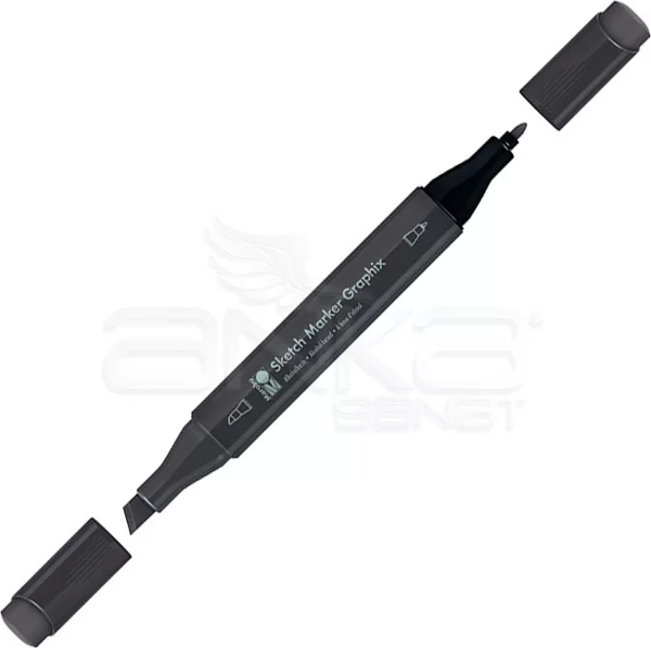 Marabu Graphix Sketch Marker Çift Uçlu Kalem 988 Warm Grey Deep - Image 1
