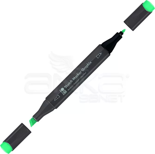 Marabu Graphix Sketch Marker Çift Uçlu Kalem 996 Dark Aquamarine - Image 1
