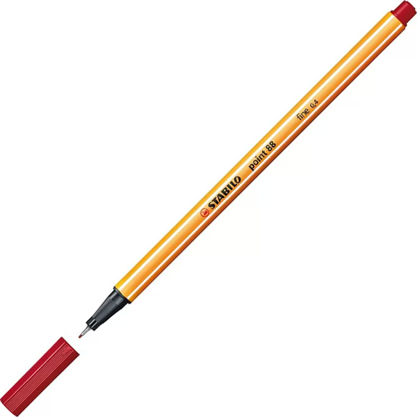 STABİLO 88 POİNT FİNELİNER KEÇE UÇLU KALEM 0.4mm 50 KOYU KIRMIZI - Image 1