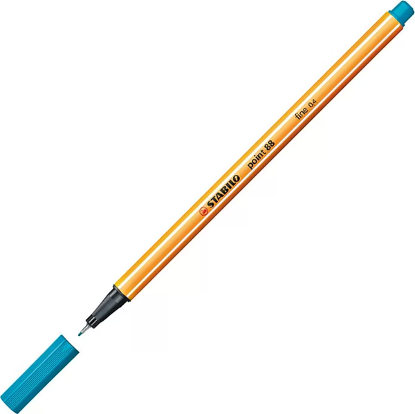 STABİLO 88 POİNT FİNELİNER KEÇE UÇLU KALEM 0.4mm 51 TURKUAZ MAVİ - Image 1