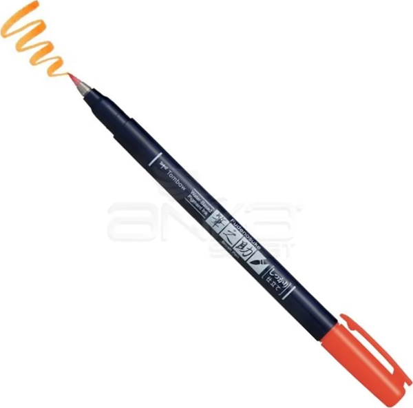 Tombow Fudenosuke Brush Pen Fırça Uçlu Kalem 28 Orange - Image 1