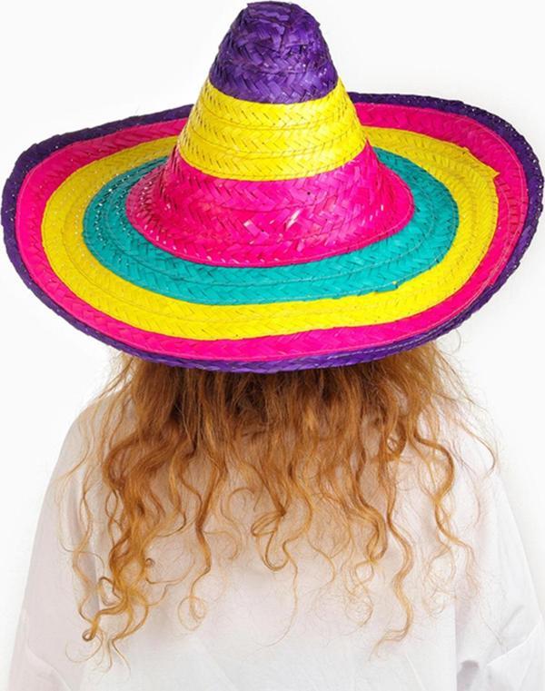 Sombrero Meksika Şapkası Renkli Örme Hasır Çocuk Boy - Image 1