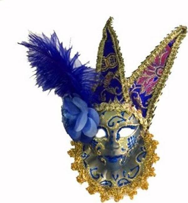 Tüylü Dekoratif Seramaik Maske Mavi Renk - Image 1