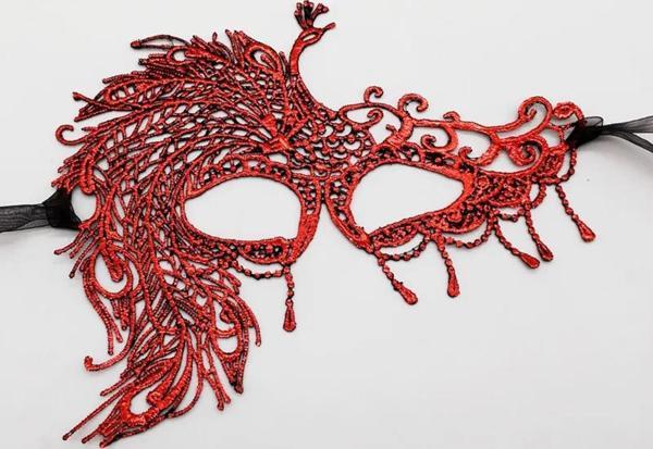 Kırmızı Dantel Masquerade Maskesi 4 No - Image 1