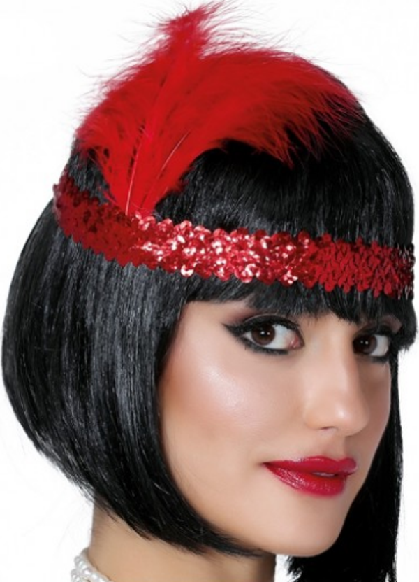 Kırmızı Renk Çarliston Saç Bandı - Image 1