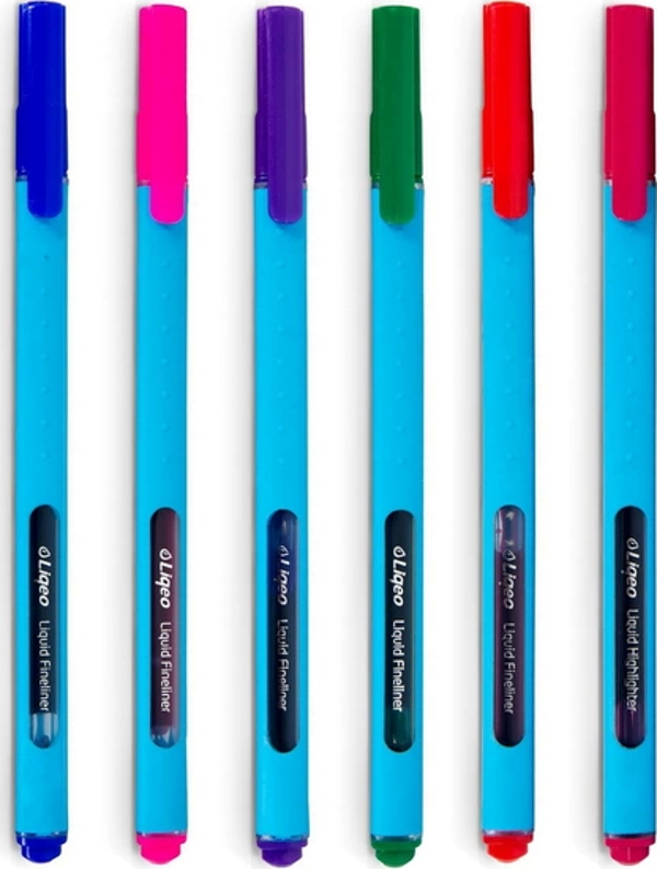 LİQEO F-8027 FİNELİNER KEÇE UÇLU KALEM 0.4mm 6 RENK BLİSTER - Image 1