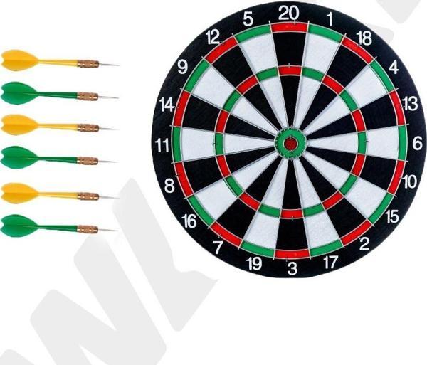 Walke 16İnç Dart Tahtası Seti, 6 Çelik-Plastik Dart İle Çift Taraflı Dart Tahtası Oyunu, Oyun Salonları - Image 1