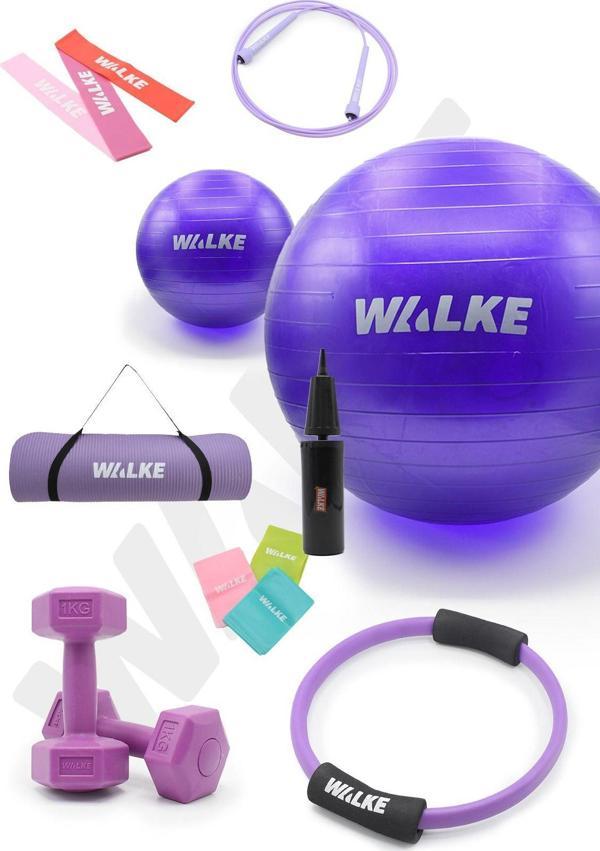 Walke 14 Parça Lüx Pilates Seti 55 Cm Pilates Topu Pilates Matı Pilates Çemberi 2 X 1 Kg Dambıl - Image 1