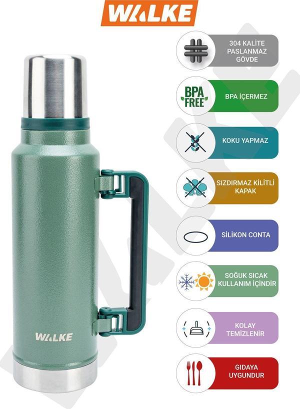 Walke Luxury Vakumlu Çelik Termos 1.2 Litre - Image 1