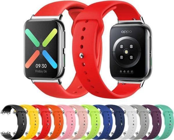 Oppo Watch 46mm 22mm Soft Silikon Kordon + Metal Kordon Dönüştürücü  - Image 1