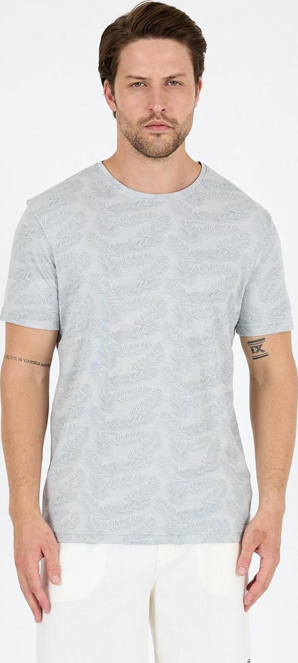 Erkek Bisiklet Yaka Desenli T-Shirt – %100 Pamuk – Rahat ve Şık Günlük Kısa Kollu Tişört 0115 - Image 1