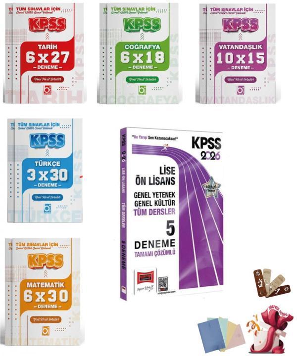 2026 KPSS GK-GY Lise Ön Lisans Tüm Dersler Tamamı Çözümlü Deneme Seti 6 Kitap Yargı ve Bigelio Yayın - Bi bigelio - Image 1