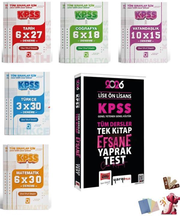 2026 KPSS Lise Ön Lisans Efsane Yaprak Test Tek Kitap ve Deneme Seti 6 Kitap Yargı ve Bigelio Yayınc - Bi bigelio - Image 1