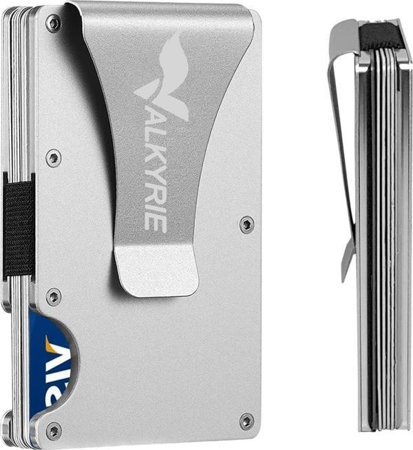 Valkyrie RFID Korumalı Alüminyum Metal 20 Kart Kapasiteli İnce Hafif Güvenli Kartlık Gümüş - Image 1
