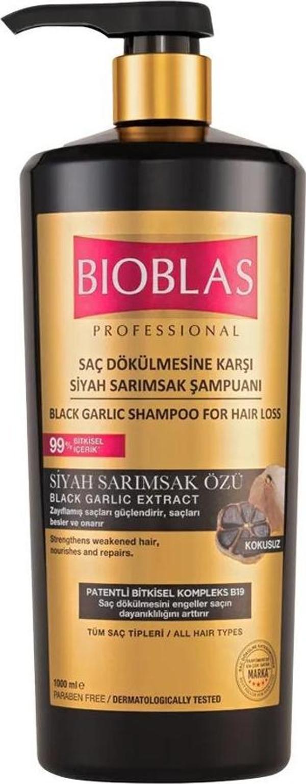 Bioblas Professional Saç Dökülmesine Karşı Bitkisel Siyah Sarımsak Şampuanı 1000 ml 2 Adet - Image 1