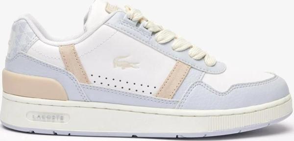 Lacoste T-Clip Hakiki Deri Kadın Sneaker Beyaz Mavi - Image 1