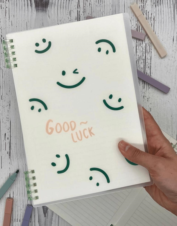 Sevimli Good Luck Desenli Spiralli Binder B5 Defter / Scrapbook /Notebook/Bullet Journal - Image 1