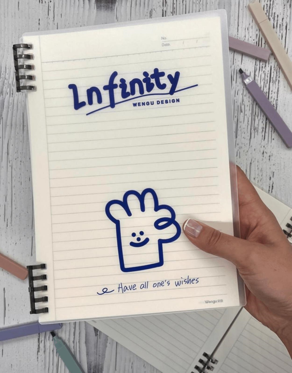 Sevimli Infinity Desenli Spiralli Binder B5 Defter / Scrapbook /Notebook/Bullet Journal - Image 1