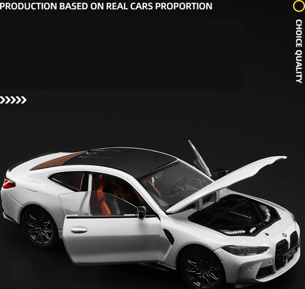 1:23 M4 G82 M4 Supercar alaşım Diecasts ses ve ışık Beyaz - Image 1
