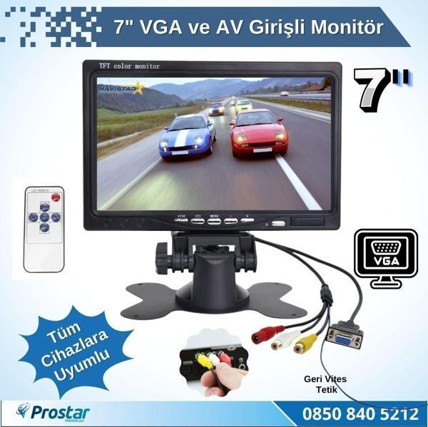 7" Vga Ve Av Girişli Araç Monitörü - Image 1