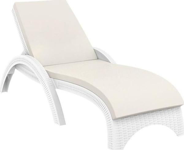 Omnipazar TRK-860 Siesta Fiji Bej Minderli Rattan Desenli Ayarlanabilir Lüks Şezlong  - Image 1