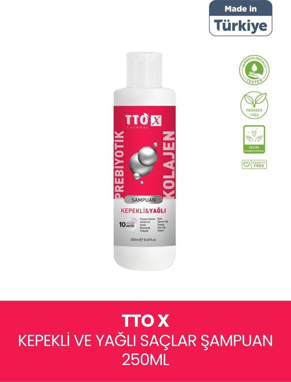 TTO-X Prebiyotik & Kolajen Kepekli ve Yağlı Saçlar Şampuan 250ml - Image 1