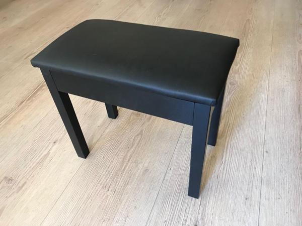 PİYANO TABURESİ 70 CM SİYAH SANDIKLI MASİF AYAKLI - Image 1