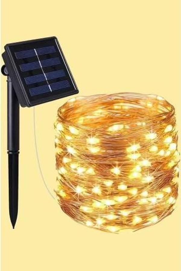 Güneş Enerjili 200 LED Dış Mekan Aydınlatma Şeridi - Image 1