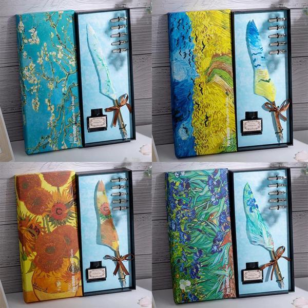 Vang Gogh Temalı Tüylü Divit Kalem Seti - Image 1