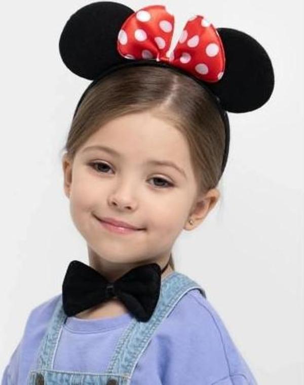 Minnie Mouse Kostüm Seti Taç Kuyruk Papyon Gösteri Seti - Image 1