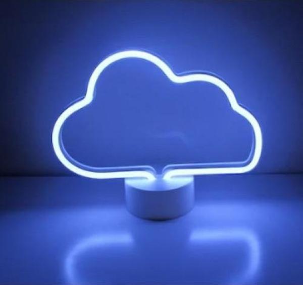 Neon Işıklı Bulut Masa Gece Lambası Pil+Usb - Image 1