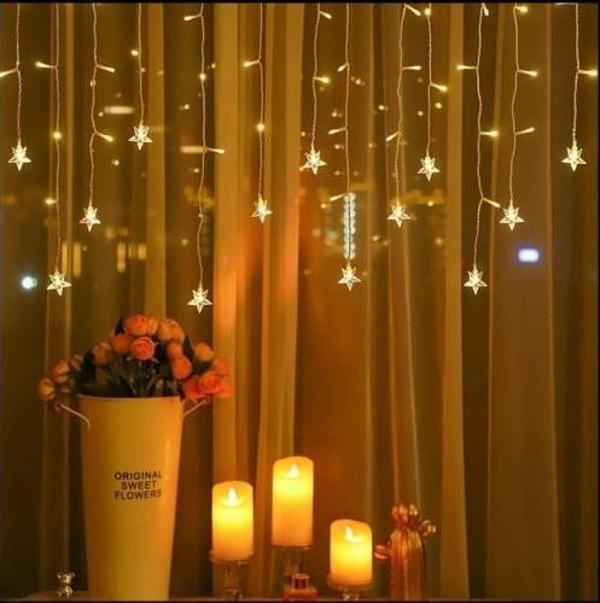 Yıldız 4m 96 Led 19 Saçak 40-50-60cm Gün Işığı yıldız boyutu:7cm - Image 1