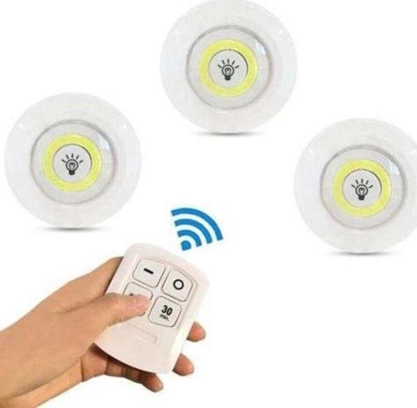 Kablosuz Uzaktan Kumandalı 3lü Led Lamba Seti - Image 1