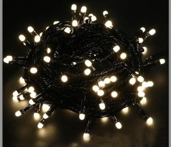 5m Boncuk Lamba Gün Işığı 8 Fonksiyon 100 Led Fişli Uzatma Kablolu siyah kablo - Image 1